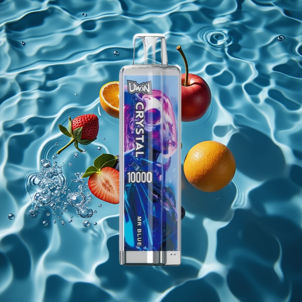 UWIN Crystal 10000 Puffs Disposable Vape Mr Blue – 18ml, 0.8 Ohm Mesh Coil, RGB Lights