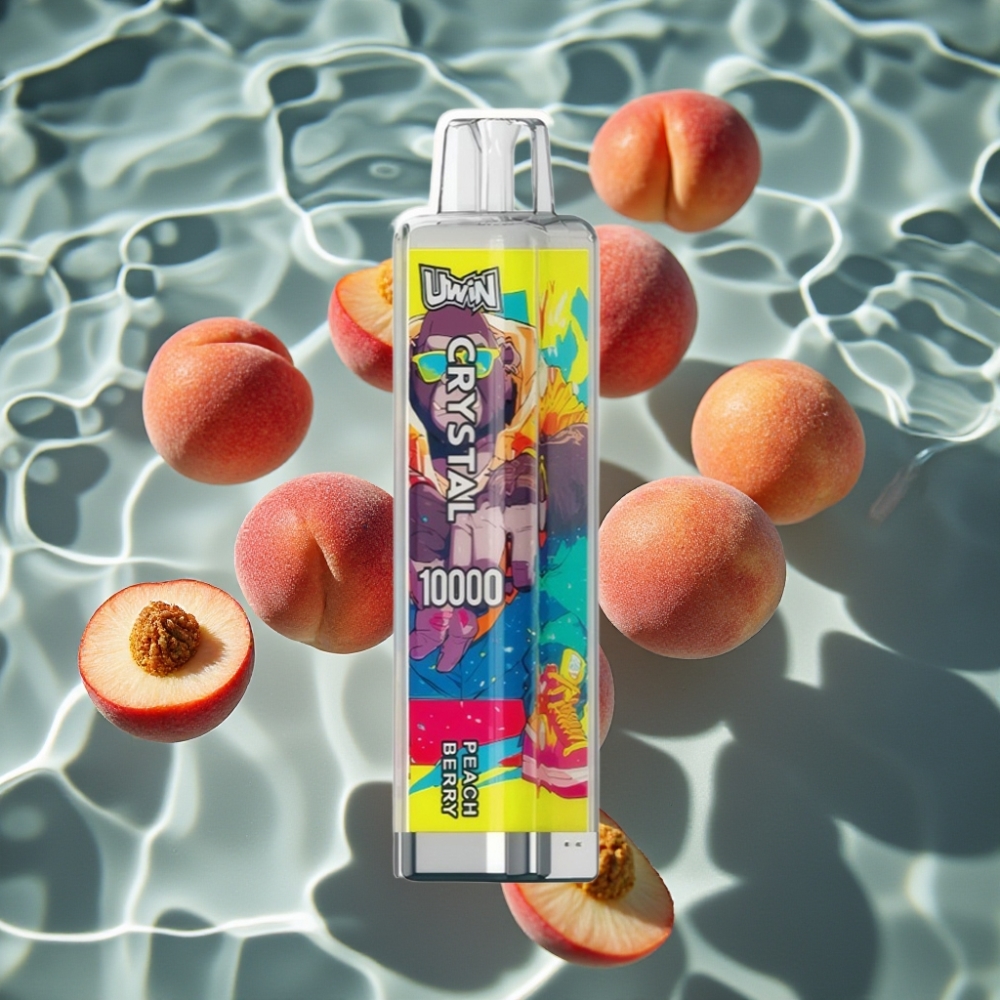 UWIN Crystal 10000 Puffs Disposable Vape Peach Berry - 18ml, 650mAh, Type-C, RGB Lights, 0.8 Ohm Mesh Coil