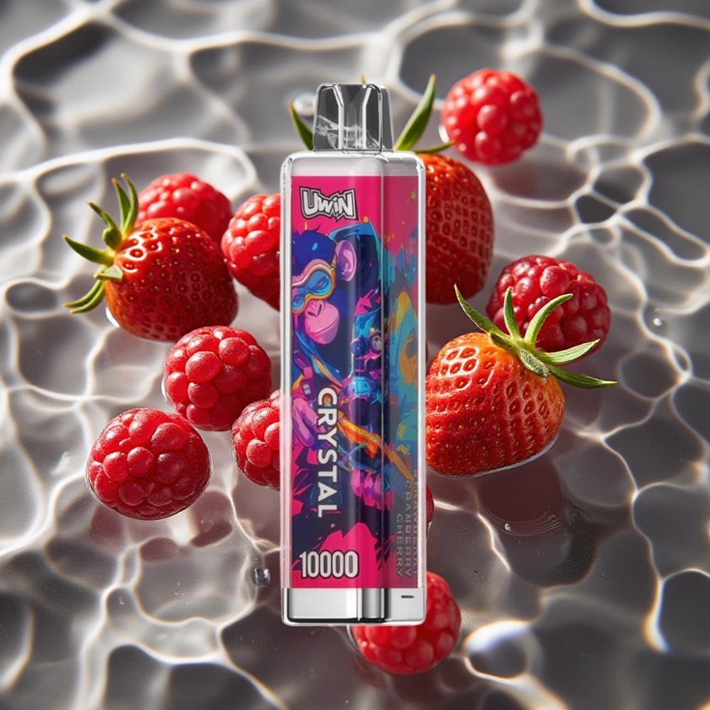 UWIN Crystal 10000 Puffs Disposable Vape - Strawberry Cranberry Cherry, 18mL, 5% Nicotine, RGB Lights