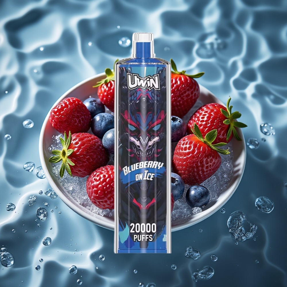 Uwin Shisha Hookah Crystal 20000 Puffs Blueberry On Ice Rechargeable Type-C Mesh Coil 22mL