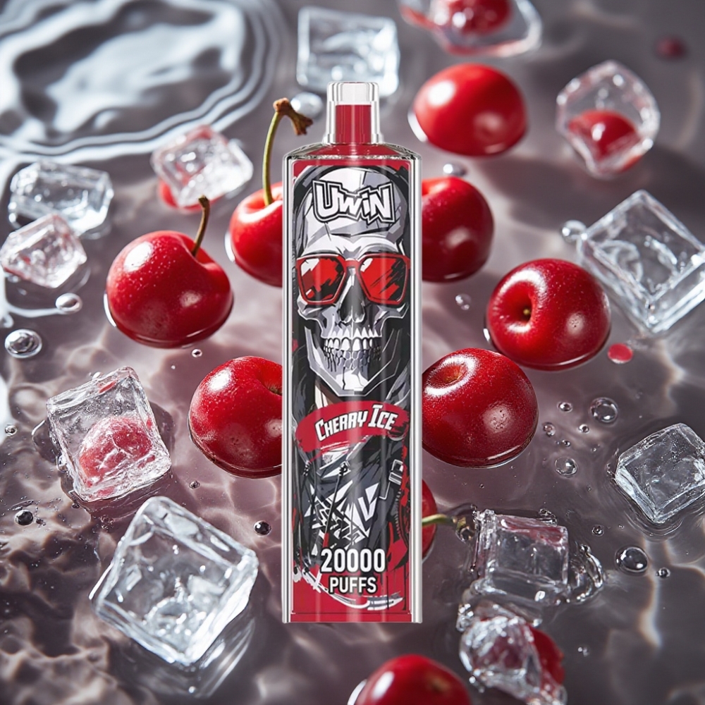 Uwin Shisha Hookah Crystal 20000 Puffs Cherry Ice 22ml Mesh Coil Type-C Rechargeable 650mAh