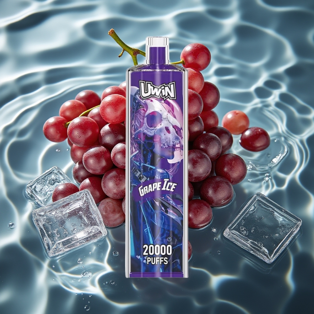 Uwin Shisha Hookah Crystal 20000 Puffs Grape Ice - 22ml Mesh Coil, Type-C, 650mAh