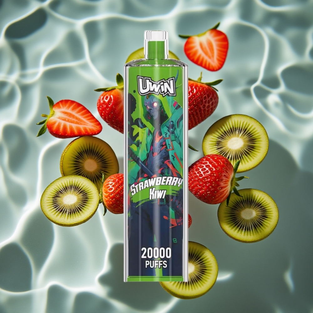Uwin Shisha Hookah Crystal 20000 Puffs Strawberry Kiwi 22ml Mesh Coil Type-C 650mAh