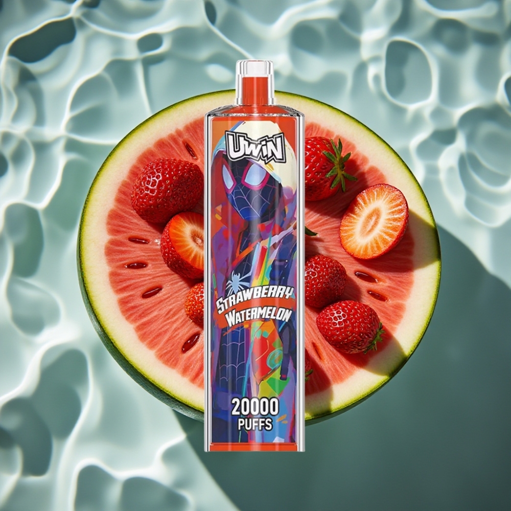 Uwin Shisha Hookah Crystal 20000 Puffs Strawberry Watermelon 22ml Mesh Coil Type-C Rechargeable