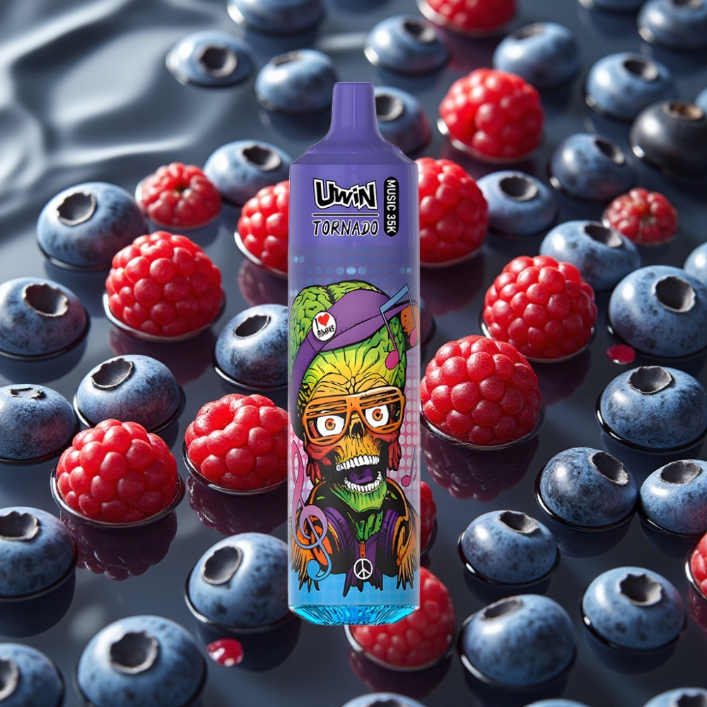 Uwin Tornado 35K Music Disposable Vape 35K Puffs 5% Nicotine Blueberry Cherry Cranberry