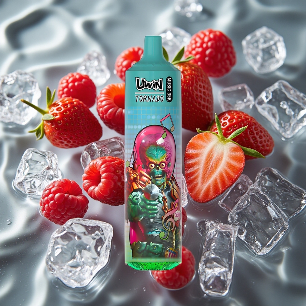 Uwin Tornado 35K Music Disposable Vape Strawberry Raspberry Cherry Ice 600mAh Type-C 0/2/3/5% Nicotine