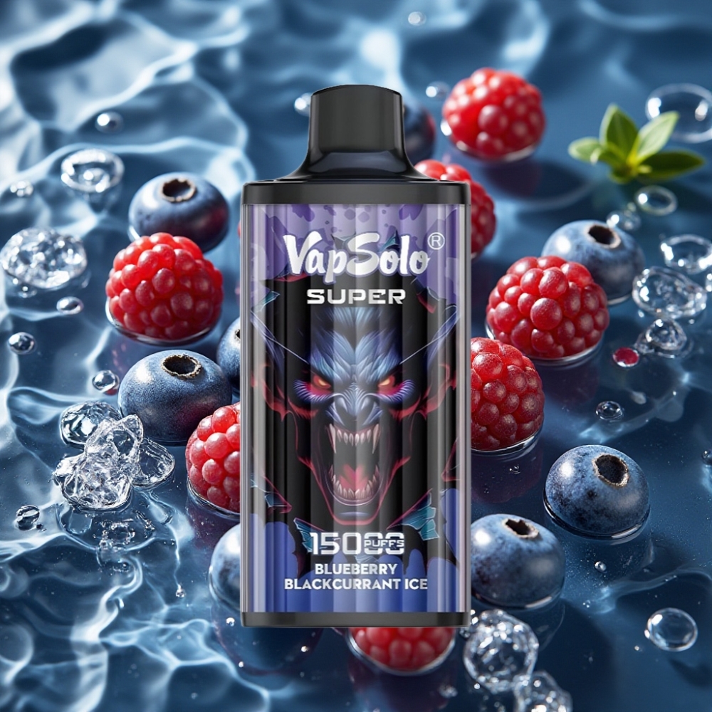 Vapsolo Super 15000 Puffs Blueberry Blackcurrant Ice Disposable Vape 40ml 850mAh Type-C