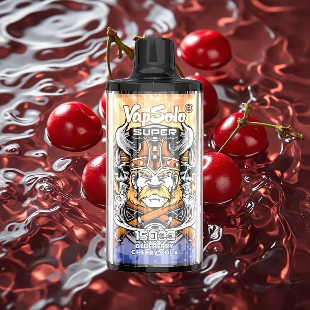 Vapsolo Super 15000 Puffs Disposable Vape - Cherry Cola, 40ml E-Liquid, 850mAh Mesh Coil, Type-C Charging