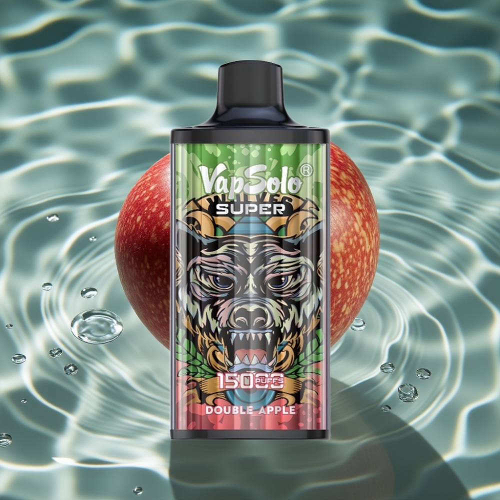 Vapsolo Super 15000 Puffs Disposable Vape - Double Apple, 40ml E-Liquid, 850mAh Mesh Coil, Type-C Charging
