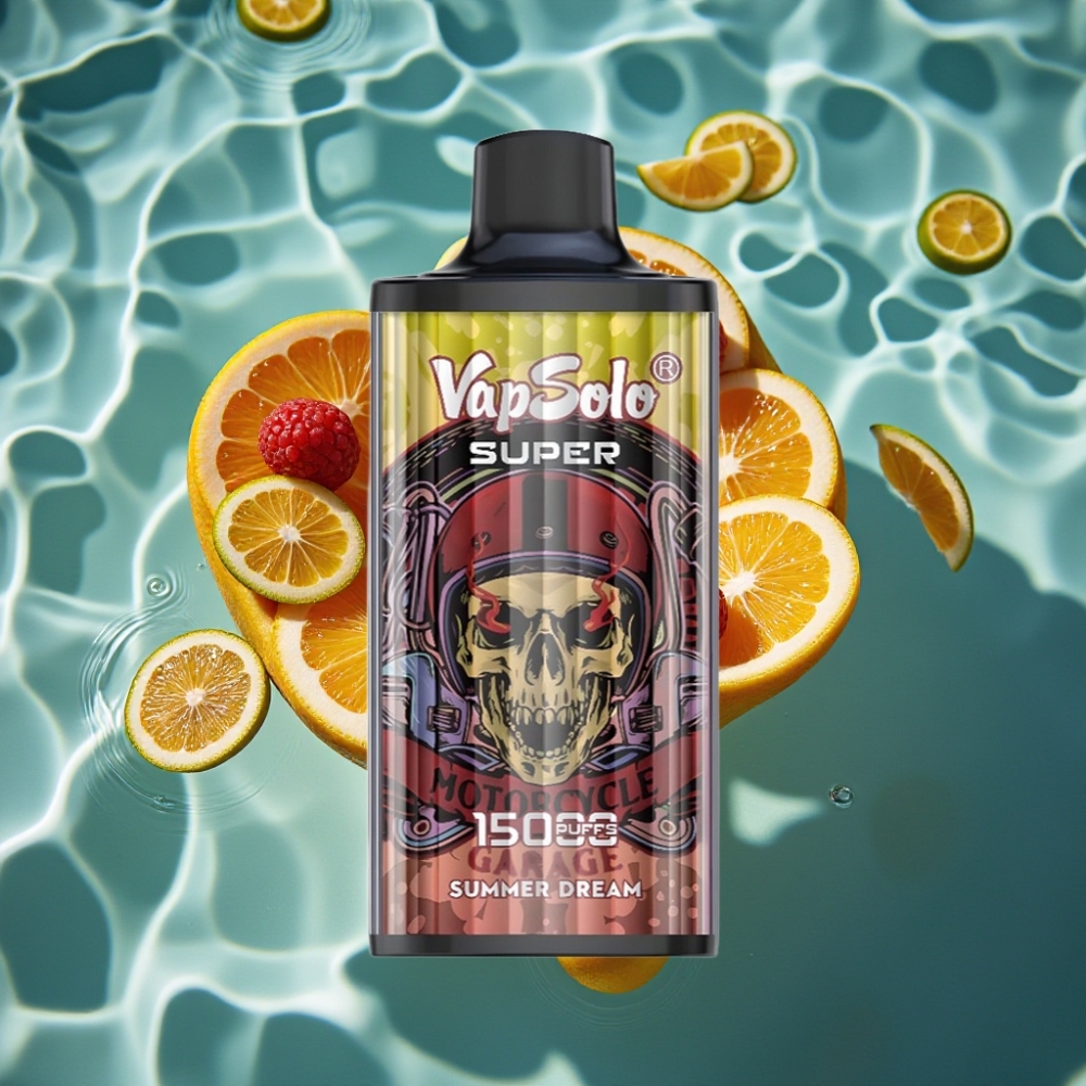 Vapsolo Super 15000 Puffs Disposable Vape - Summer Dream Flavor, 40ml E-Liquid, 850mAh Mesh Coil, Type-C Charging