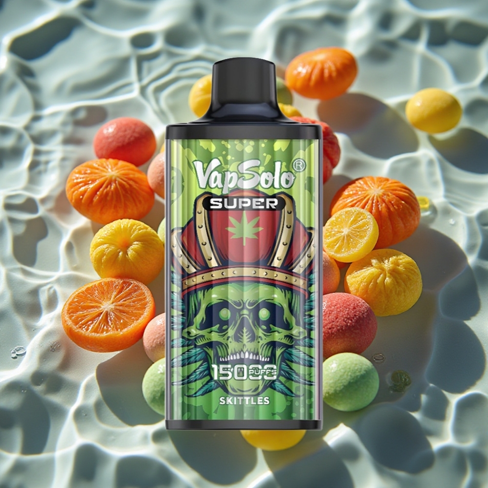 Vapsolo Super 15000 Puffs Skittles Disposable Vape - 40ml E-Liquid, 850mAh Mesh Coil, Type-C