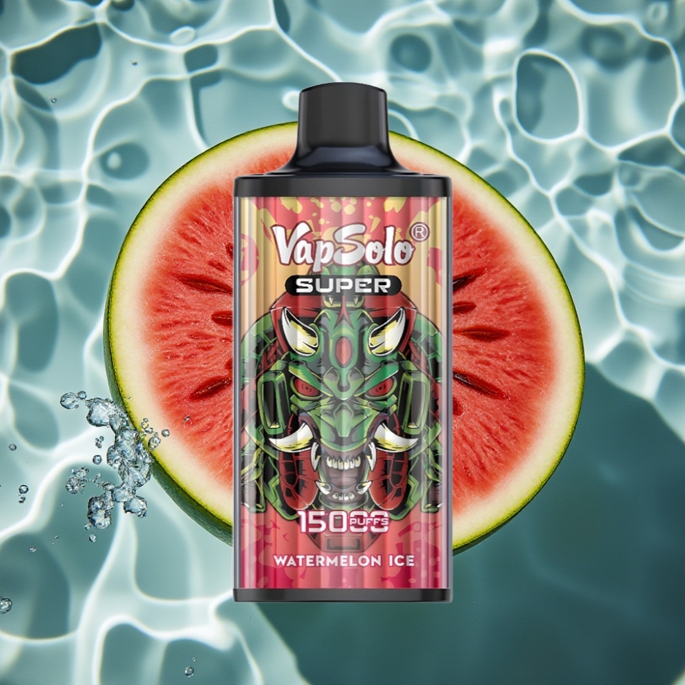Vapsolo Super 15000 Puffs Watermelon Ice Disposable Vape - 40ml E-Liquid, 850mAh Mesh Coil, Type-C Charging