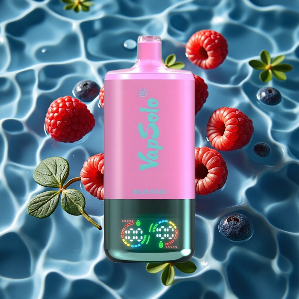 VapSolo Triple 30000 Puffs Blue Razz Disposable Vape with 40ml E-Liquid & Type-C Charging