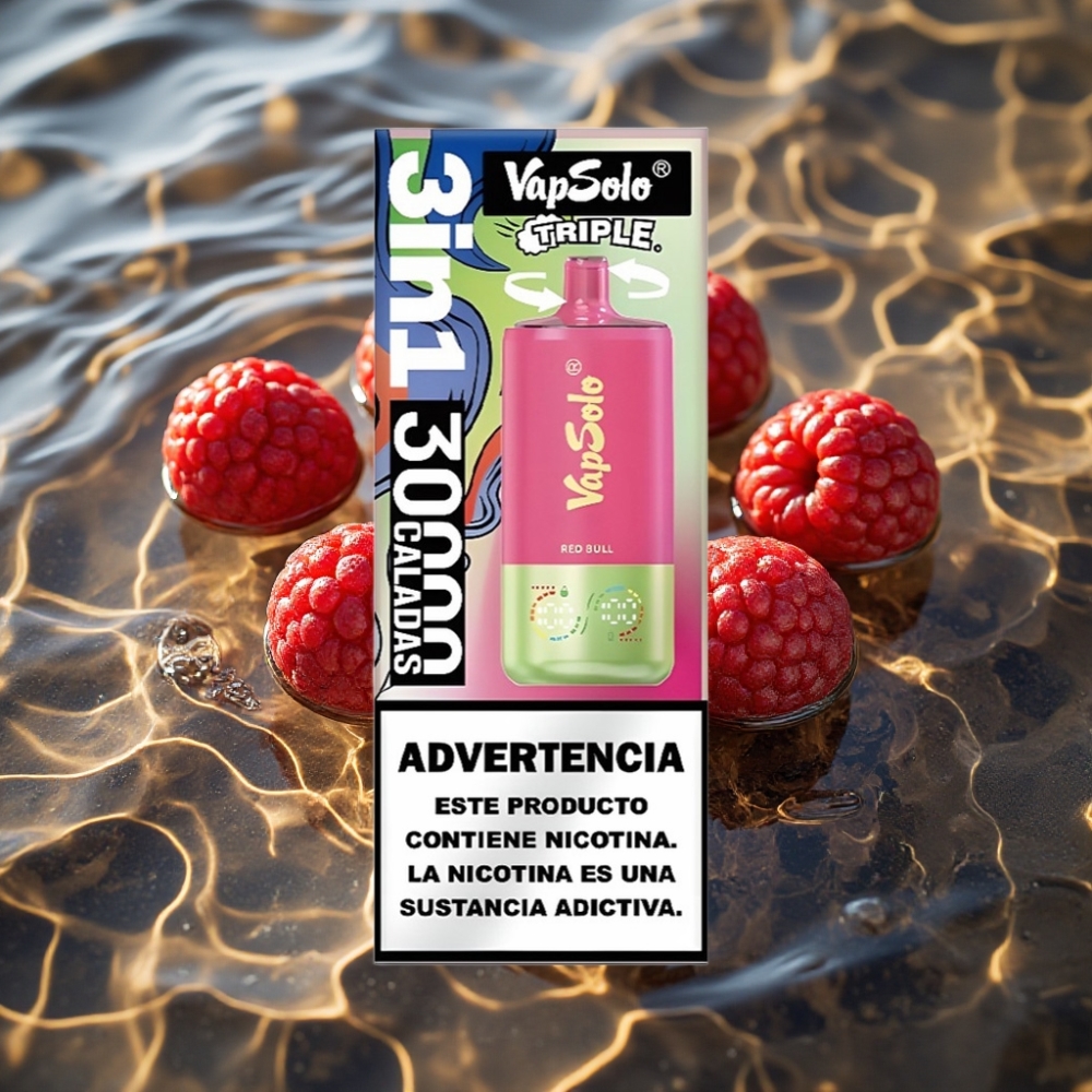 VapSolo Triple 30000 Puffs Disposable Vape - Red Bull, 40ml E-Liquid, Type-C Charging