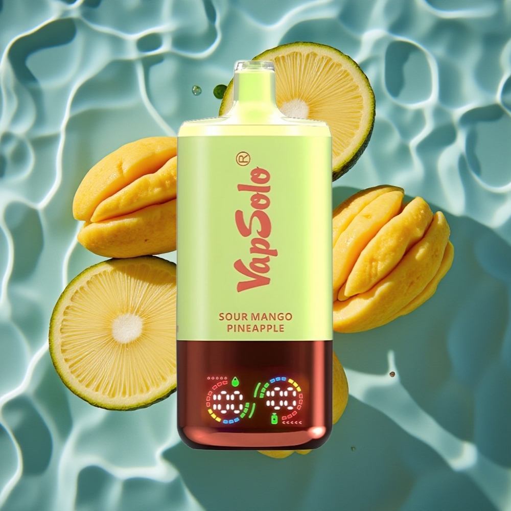 VapSolo Triple 30000 Puffs Disposable Vape - Sour Mango Pineapple, 40ml, Type-C, 20mg/50mg