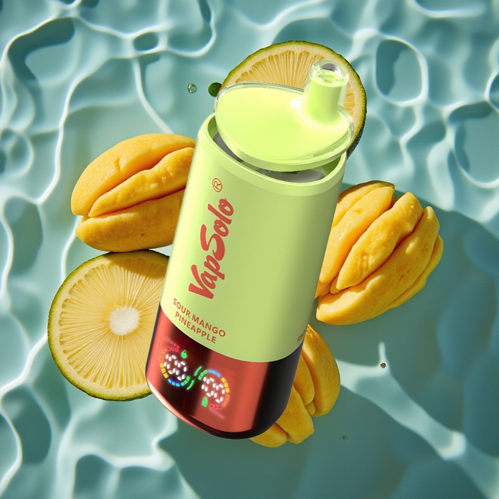 VapSolo Triple 30000 Puffs Disposable Vape - Sour Mango Pineapple, 40ml, Type-C, 20mg/50mg