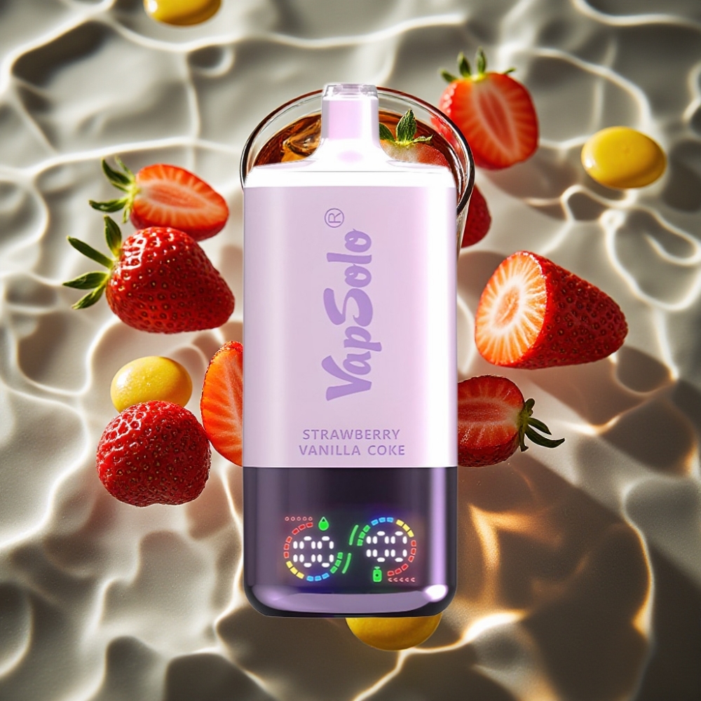 VapSolo Triple 30000 Puffs Disposable Vape - Strawberry Vanilla Coke, 40ml, Type-C, 20mg/50mg
