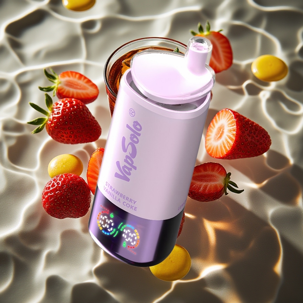 VapSolo Triple 30000 Puffs Disposable Vape - Strawberry Vanilla Coke, 40ml, Type-C, 20mg/50mg