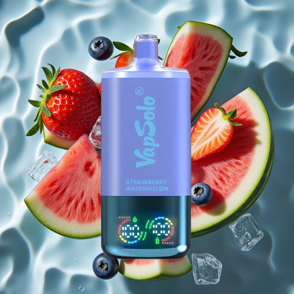 VapSolo Triple 30000 Puffs Disposable Vape - Strawberry Watermelon & Blueberry Ice, 40ml E-Liquid, Type-C Charging, 20mg/50mg Nicotine