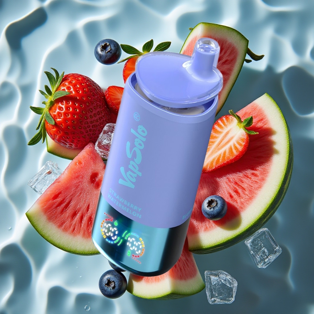 VapSolo Triple 30000 Puffs Disposable Vape - Strawberry Watermelon & Blueberry Ice, 40ml E-Liquid, Type-C Charging, 20mg/50mg Nicotine