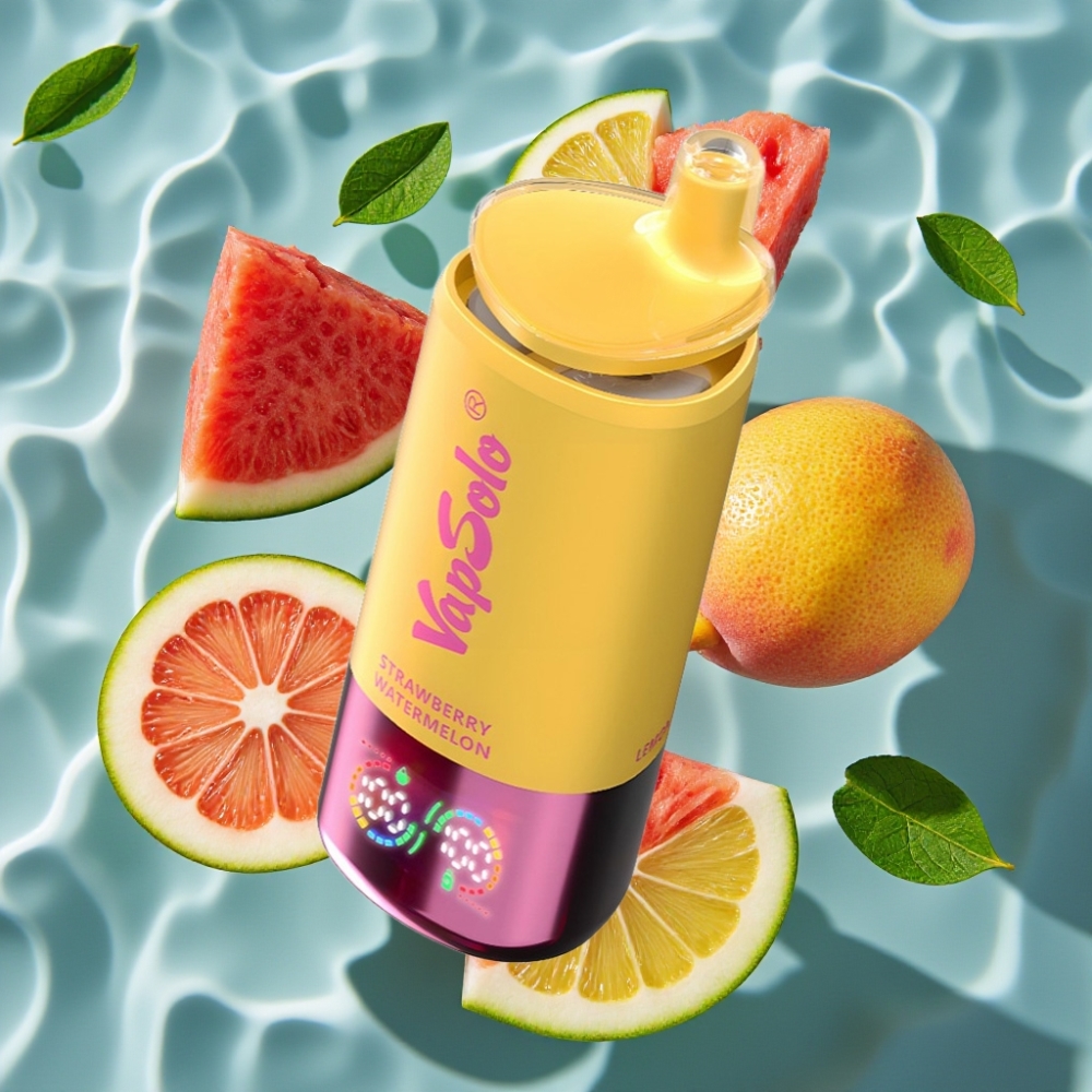 VapSolo Triple 30000 Puffs Disposable Vape – Strawberry Watermelon & Lemon Peach, 40ml E-Liquid, Type-C Charging