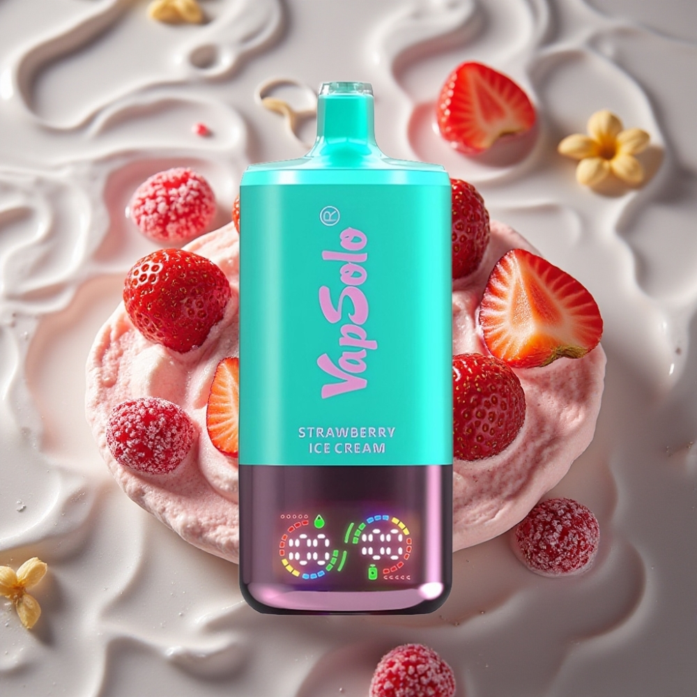 VapSolo Triple 30000 Puffs Strawberry Ice Cream Disposable Vape - 40ml, Type-C