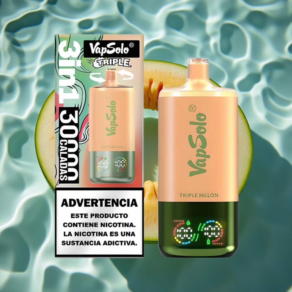 Vapsolo Triple 30000 Puffs Disposable Vape - 40ml, Type-C, Triple Melon Flavor