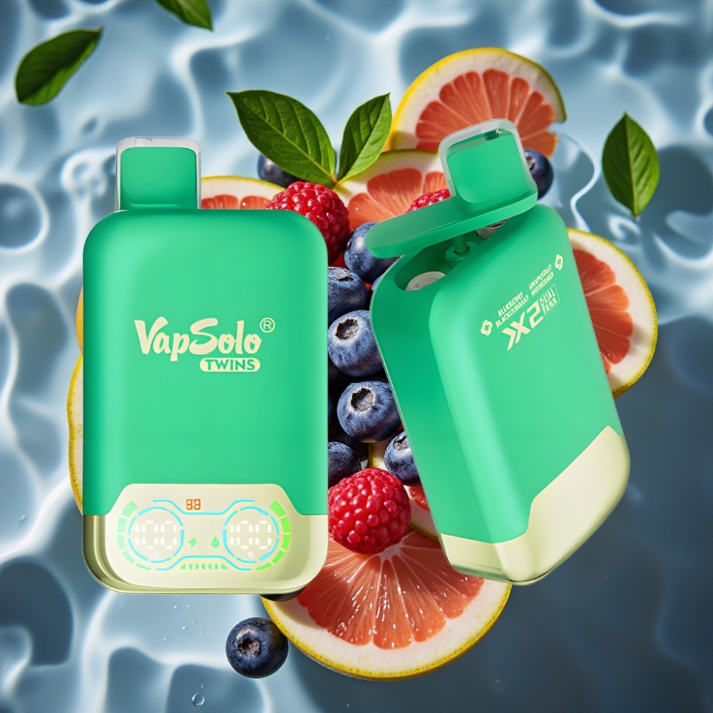 Vapsolo Twins 20000 Puffs Blueberry Blackcurrant Grapefruit Refresher Disposable Vape 40ml Type-C
