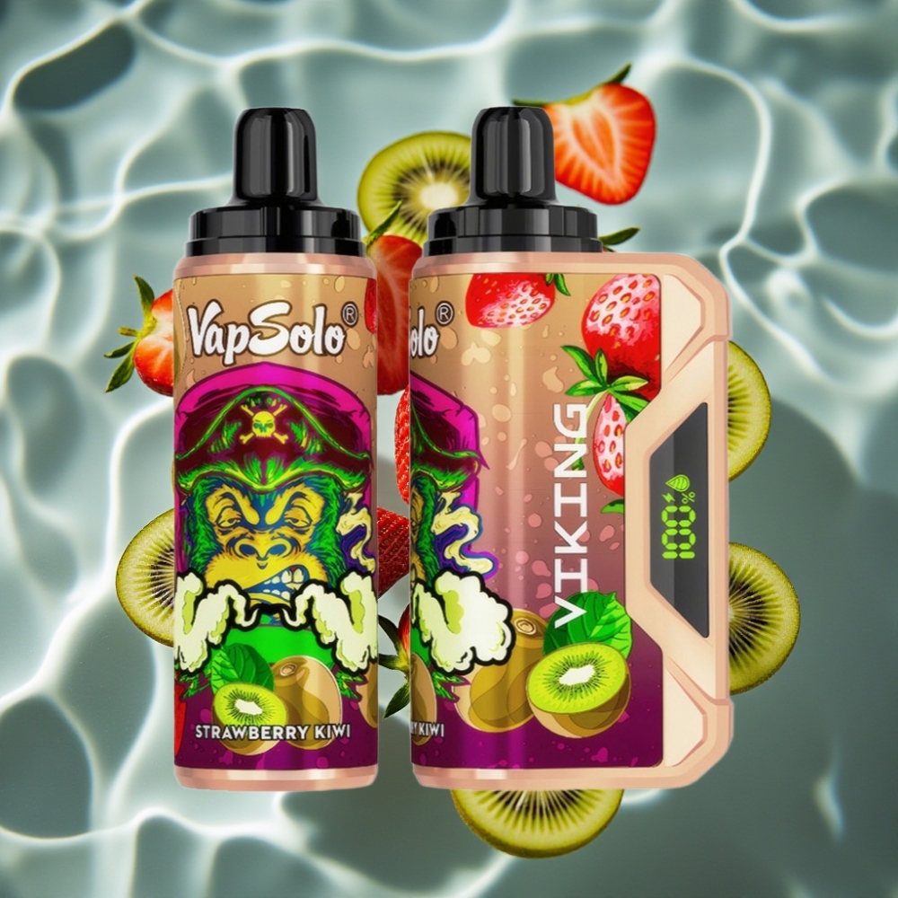 VapSolo VIKING 12000 Puffs Strawberry Kiwi Disposable Vape with LED Display & Type-C