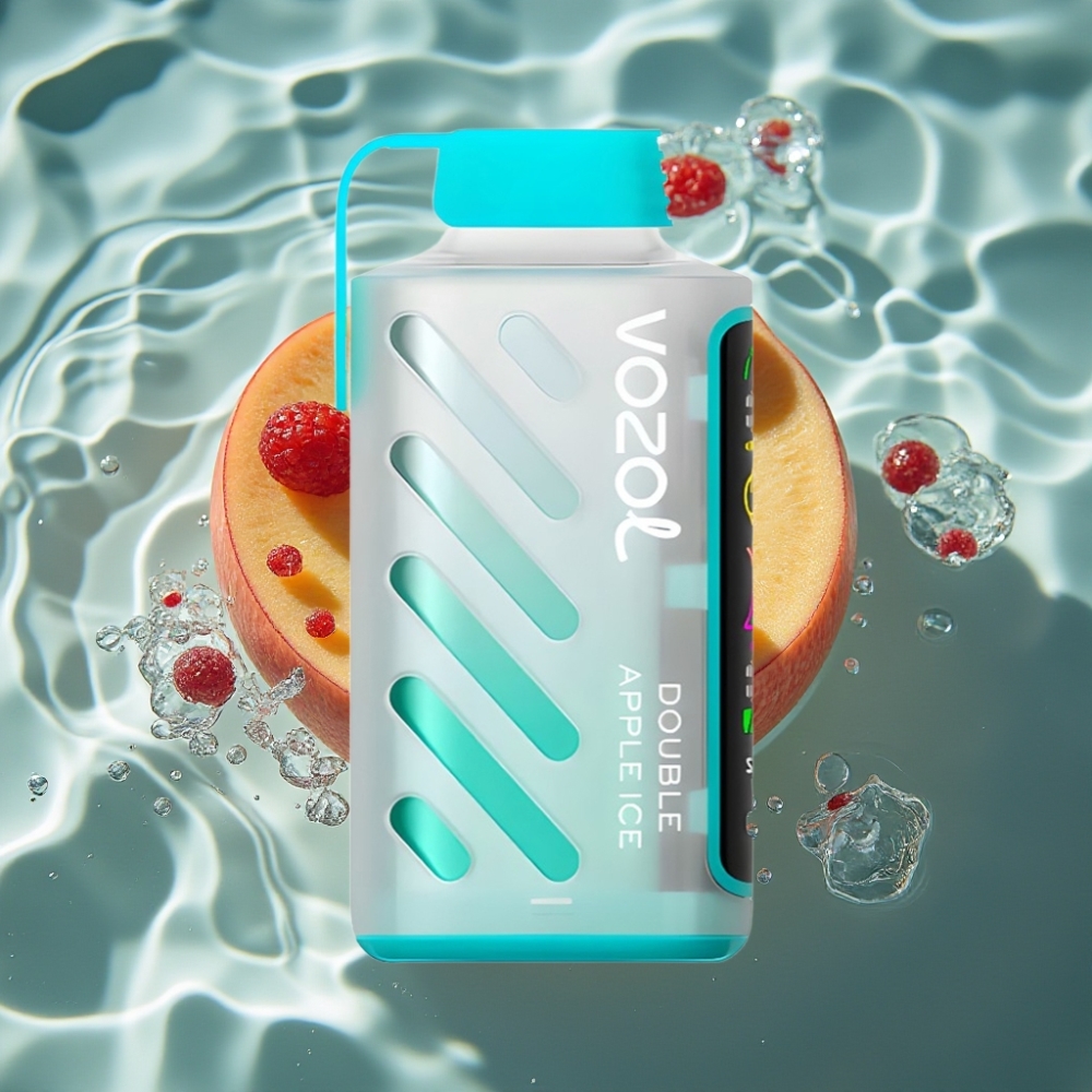 VOZOL Gear Power 20000 Puffs Disposable Vape - Double Apple Ice, 20mL, 5% Nicotine, S.i.L.C. Tech, Dual Mesh Coil