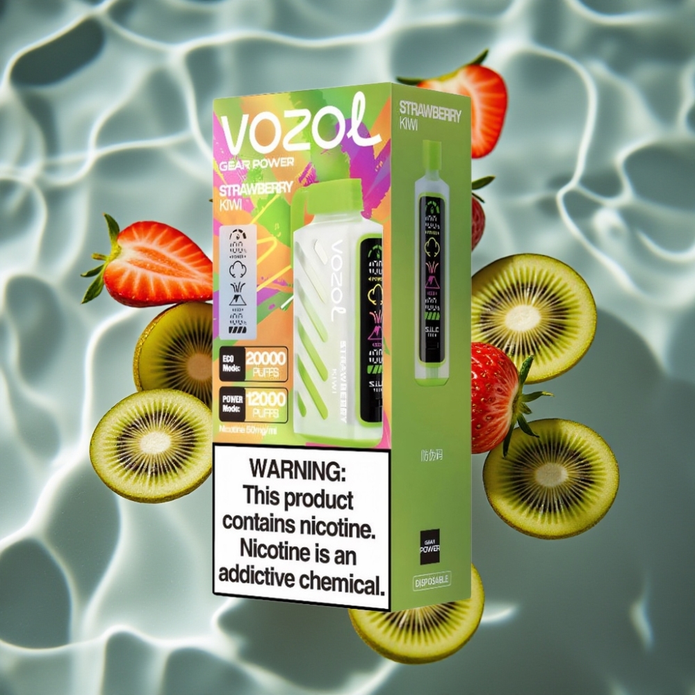 VOZOL Gear Power 20000 Puffs Disposable Vape - Strawberry Kiwi, Dual Mesh Coil, 20mL, 5% Nicotine