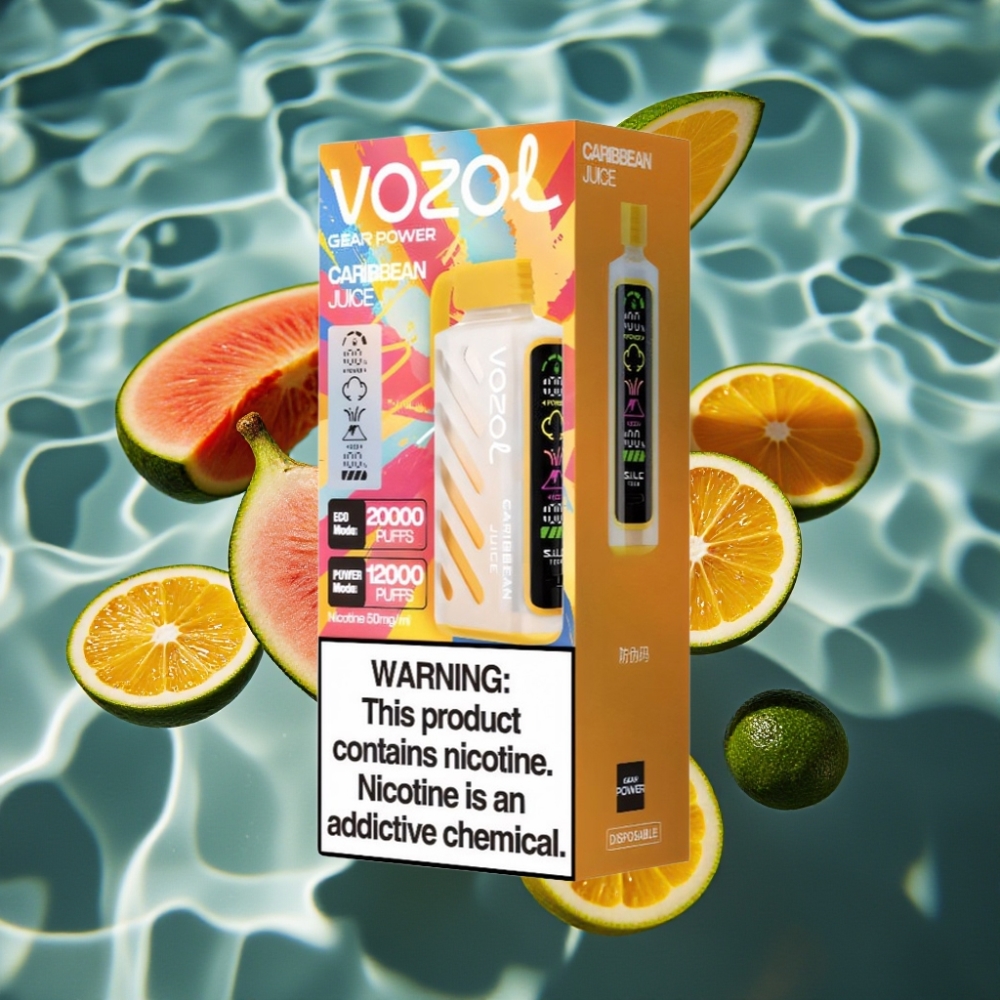 VOZOL Gear Power 20000 Puffs Disposable Vape with S.i.L.C. Tech & Dual Mesh Coil - Caribbean Juice