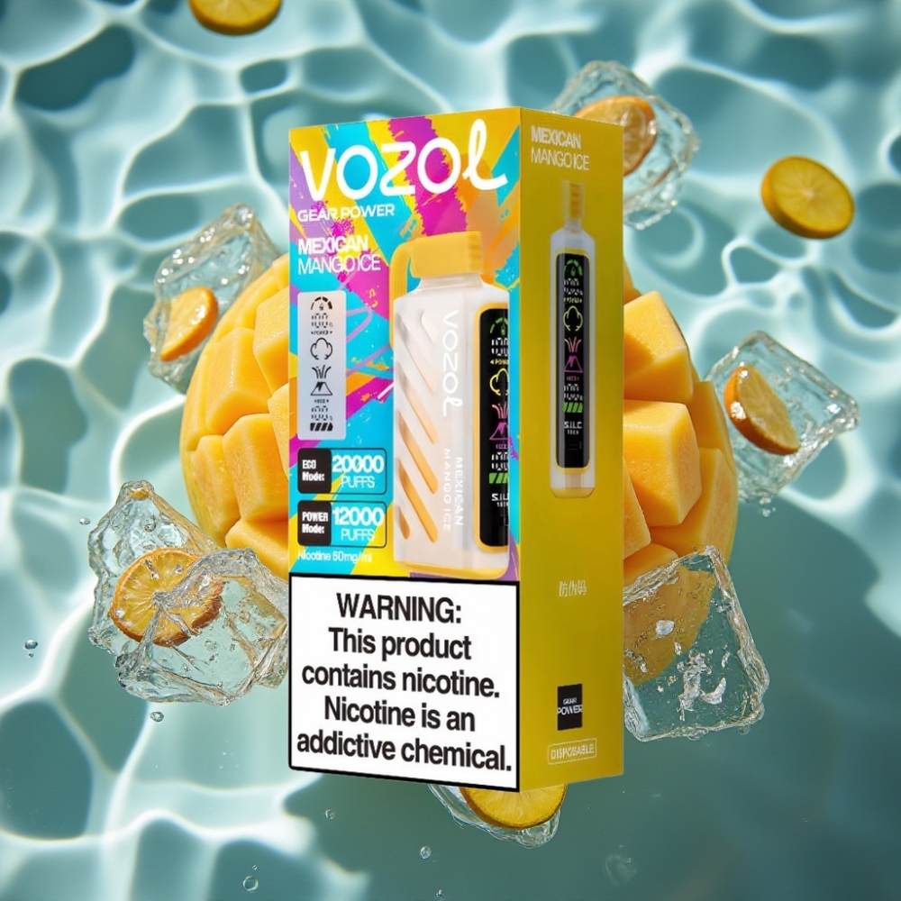 VOZOL Gear Power 20000 Puffs Disposable Vape with S.i.L.C. Tech & Dual Mesh Coil - Mexican Mango Ice