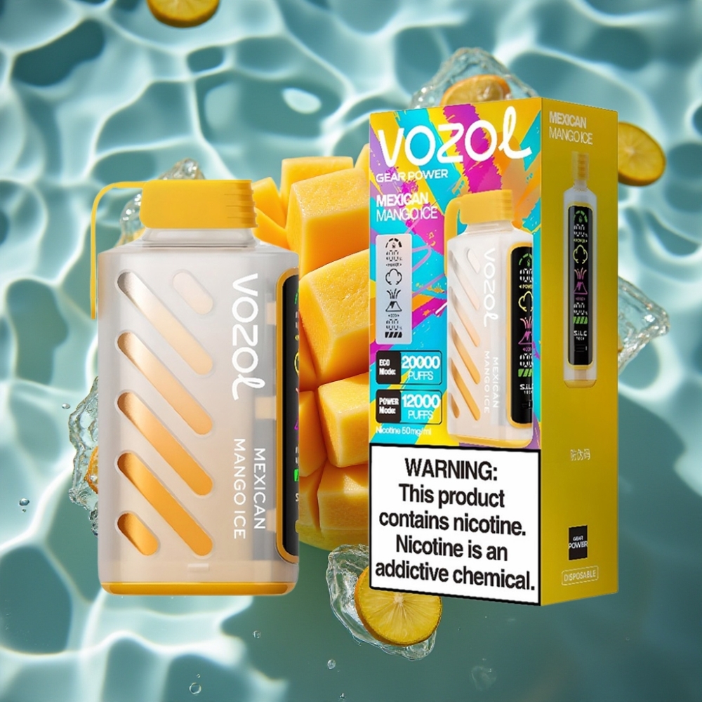 VOZOL Gear Power 20000 Puffs Disposable Vape with S.i.L.C. Tech & Dual Mesh Coil - Mexican Mango Ice