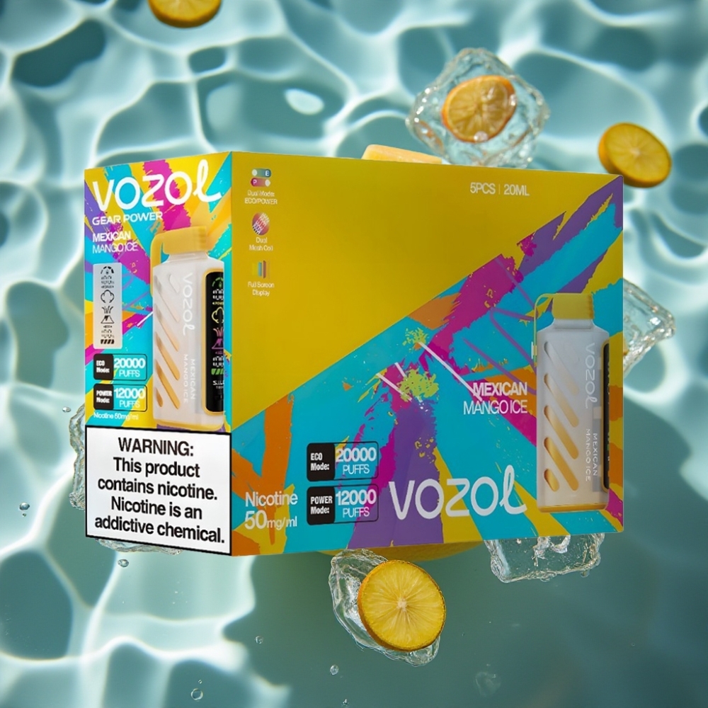 VOZOL Gear Power 20000 Puffs Disposable Vape with S.i.L.C. Tech & Dual Mesh Coil - Mexican Mango Ice