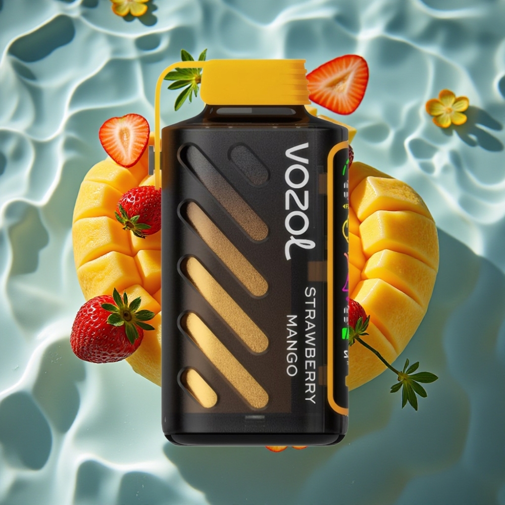 VOZOL Gear Power 20000 Puffs Dual Mesh Coil Disposable Vape Strawberry Mango 20mL 5% Nicotine