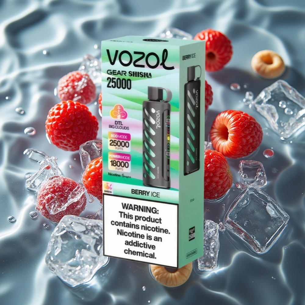 VOZOL Gear Shisha 25000 Puffs Berry Ice Disposable Vape with S.i.L.C Tech & Dual Mesh Modes