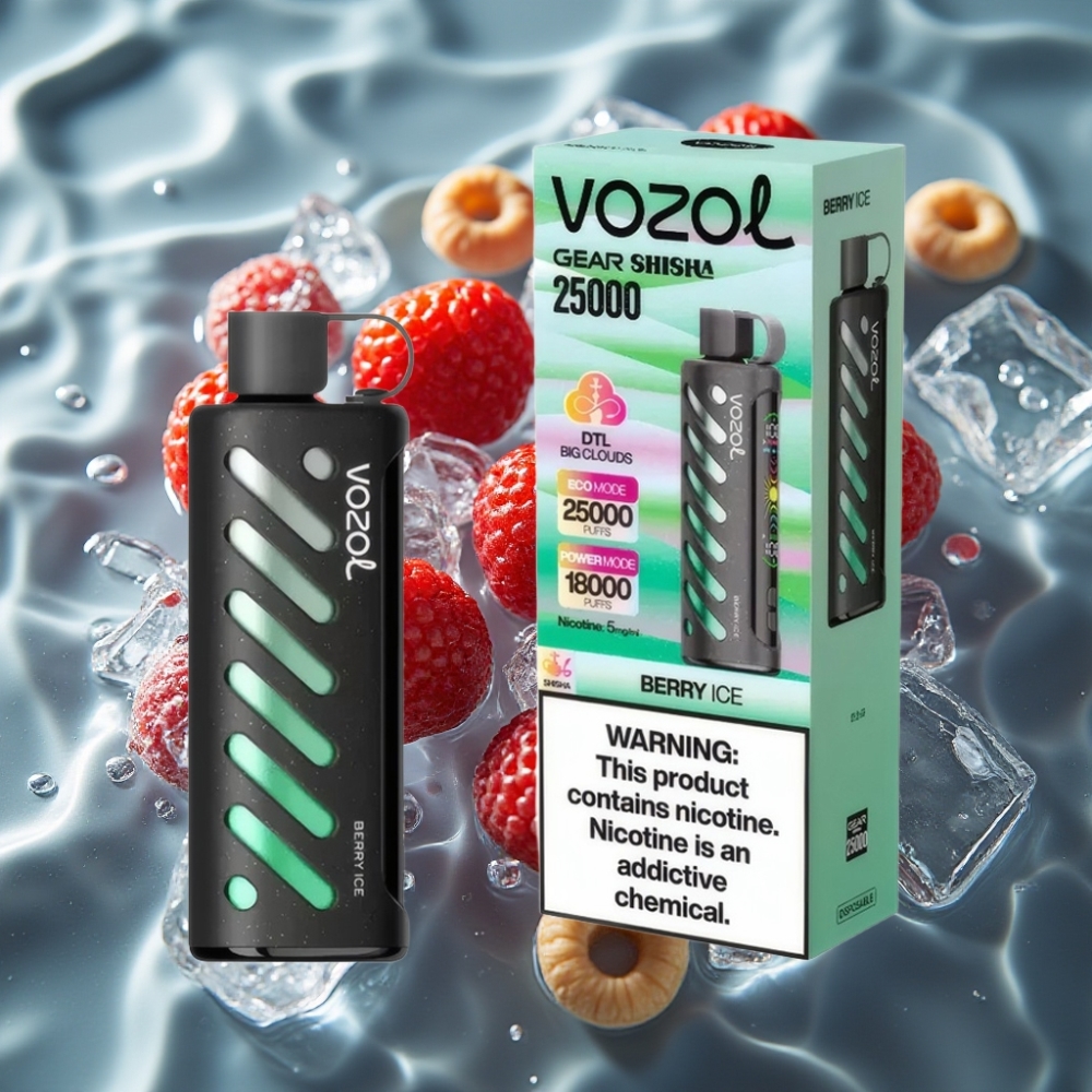 VOZOL Gear Shisha 25000 Puffs Berry Ice Disposable Vape with S.i.L.C Tech & Dual Mesh Modes