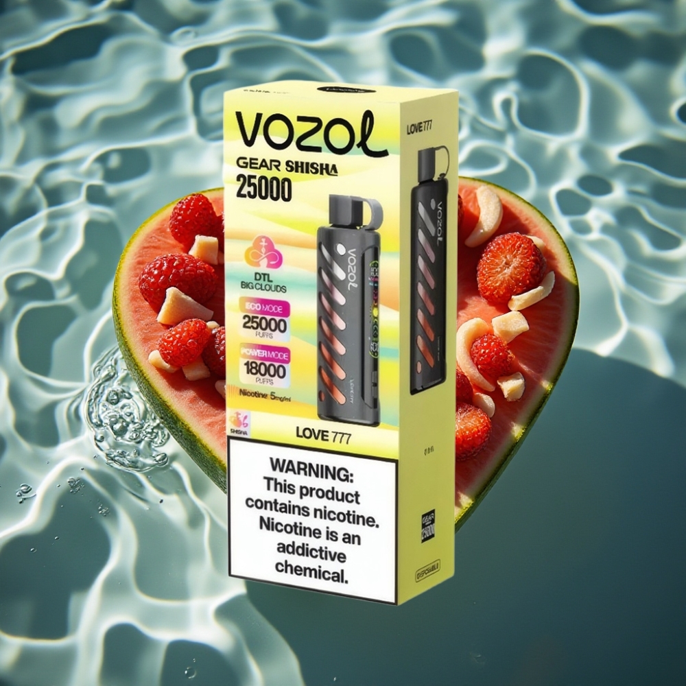 VOZOL Gear Shisha 25000 Puffs Disposable Vape Love 777 with S.i.L.C Tech & Dual Mesh Modes