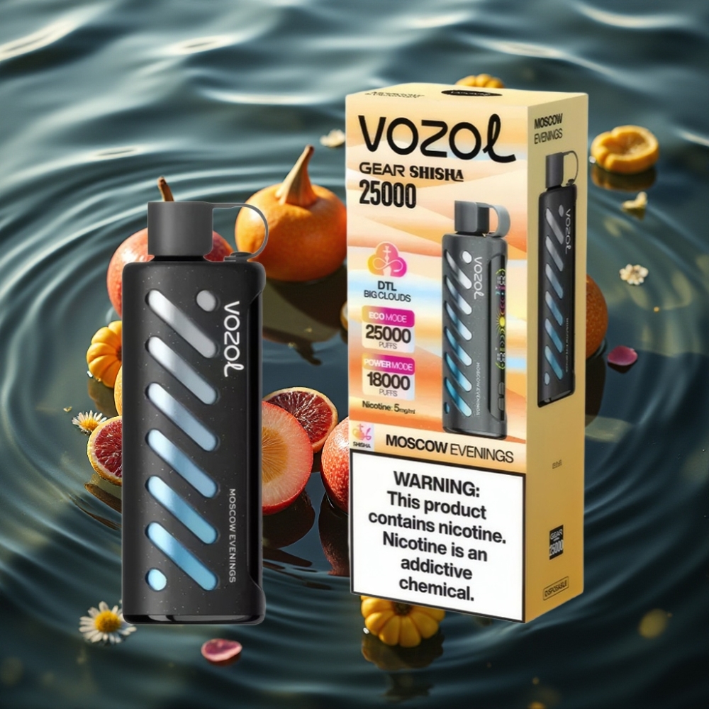 VOZOL Gear Shisha 25000 Puffs Disposable Vape - Moscow Evenings, Dual Mesh Modes, 5mg Nicotine, 1000mAh Battery