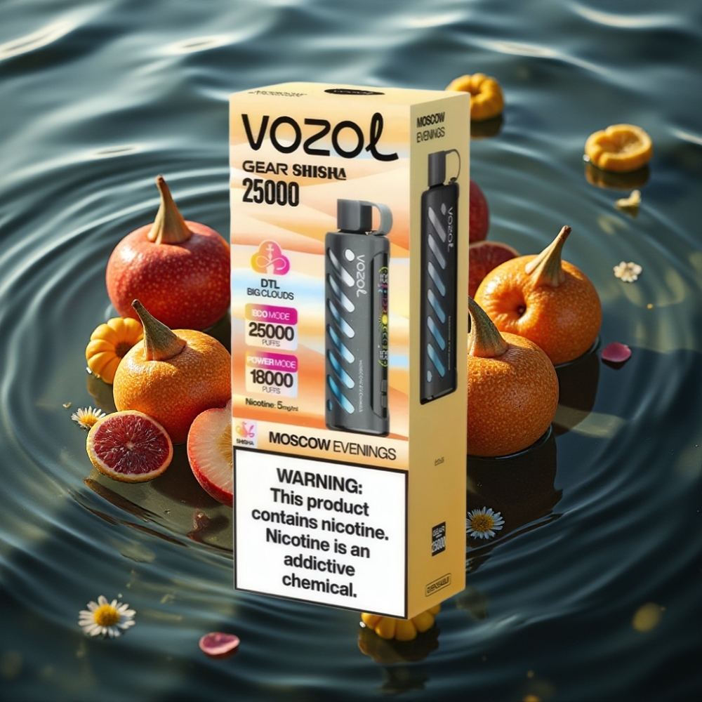 VOZOL Gear Shisha 25000 Puffs Disposable Vape - Moscow Evenings, Dual Mesh Modes, 5mg Nicotine, 1000mAh Battery