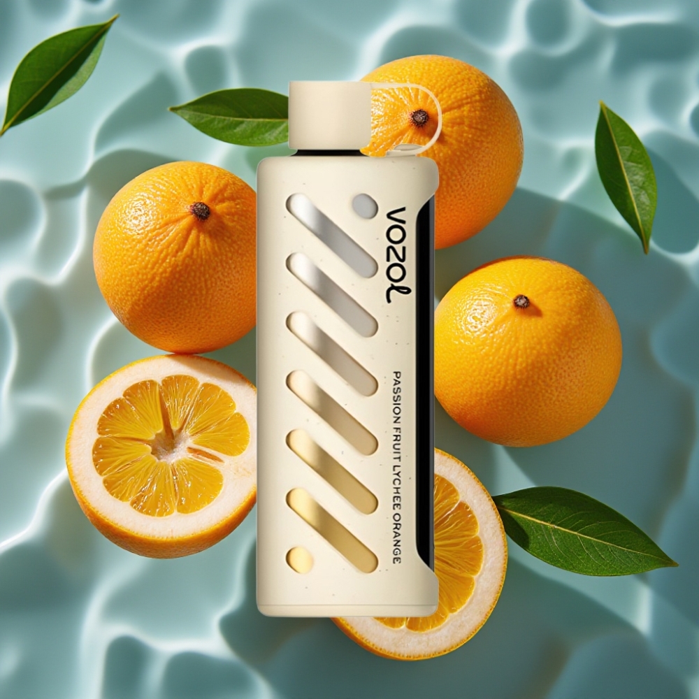 VOZOL Gear Shisha 25000 Puffs Disposable Vape Passion Fruit Lychee Orange, 5mg/ml, 1000mAh, Dual Mesh Modes, S.i.L.C Tech