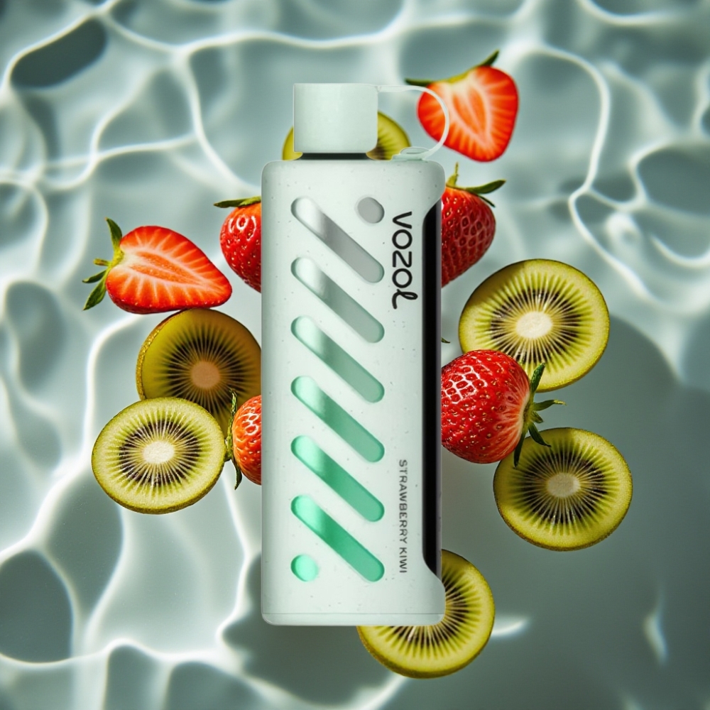 VOZOL Gear Shisha 25000 Puffs Disposable Vape - Strawberry Kiwi, Dual Mesh, 1000mAh, 5mg/ml