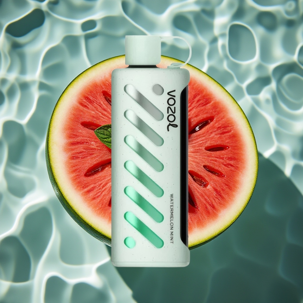 VOZOL Gear Shisha 25000 Puffs Disposable Vape - Watermelon Mint, 5mg/ml, 1000mAh, Dual Mesh Modes, S.i.L.C Tech