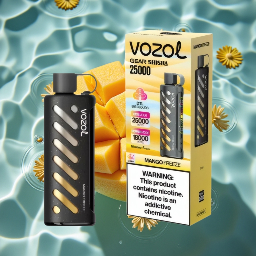 VOZOL Gear Shisha 25000 Puffs Dual Mesh Mango Freeze Disposable Vape with S.i.L.C Tech