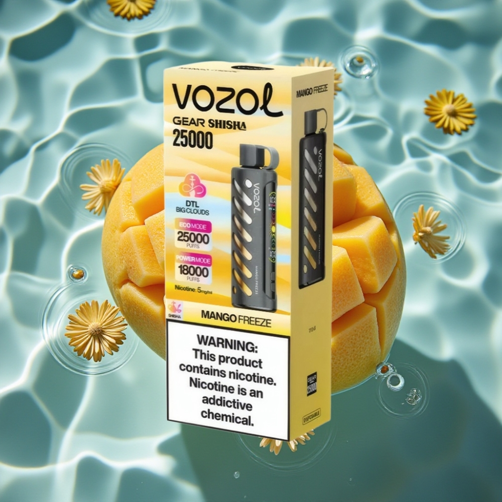 VOZOL Gear Shisha 25000 Puffs Dual Mesh Mango Freeze Disposable Vape with S.i.L.C Tech