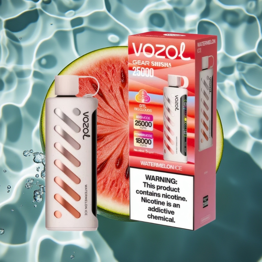 VOZOL Gear Shisha 25000 Puffs Dual Mesh Watermelon Ice Disposable Vape with S.i.L.C Tech