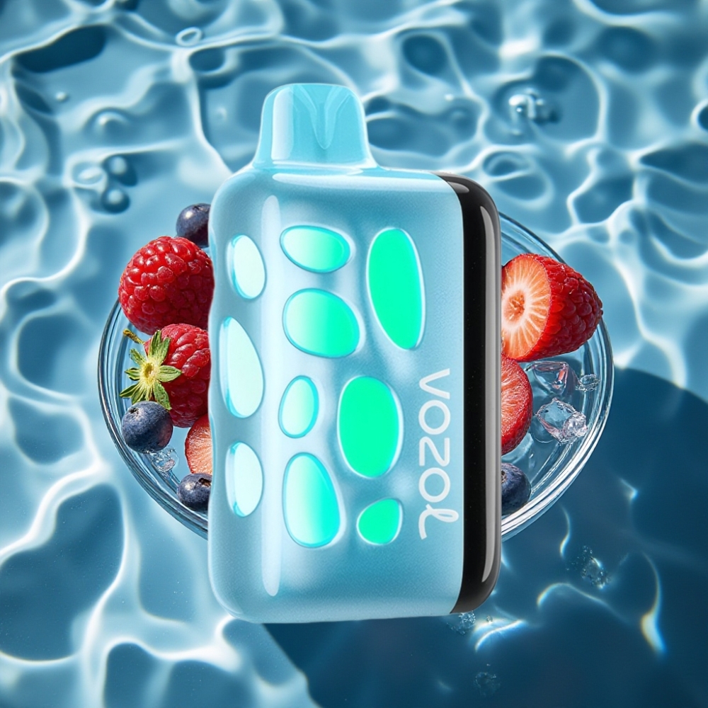 VOZOL RAVE 40000 Disposable Vape Blue Razz Ice – 270° Glow, Beat-Synced Party Mode, 1000mAh