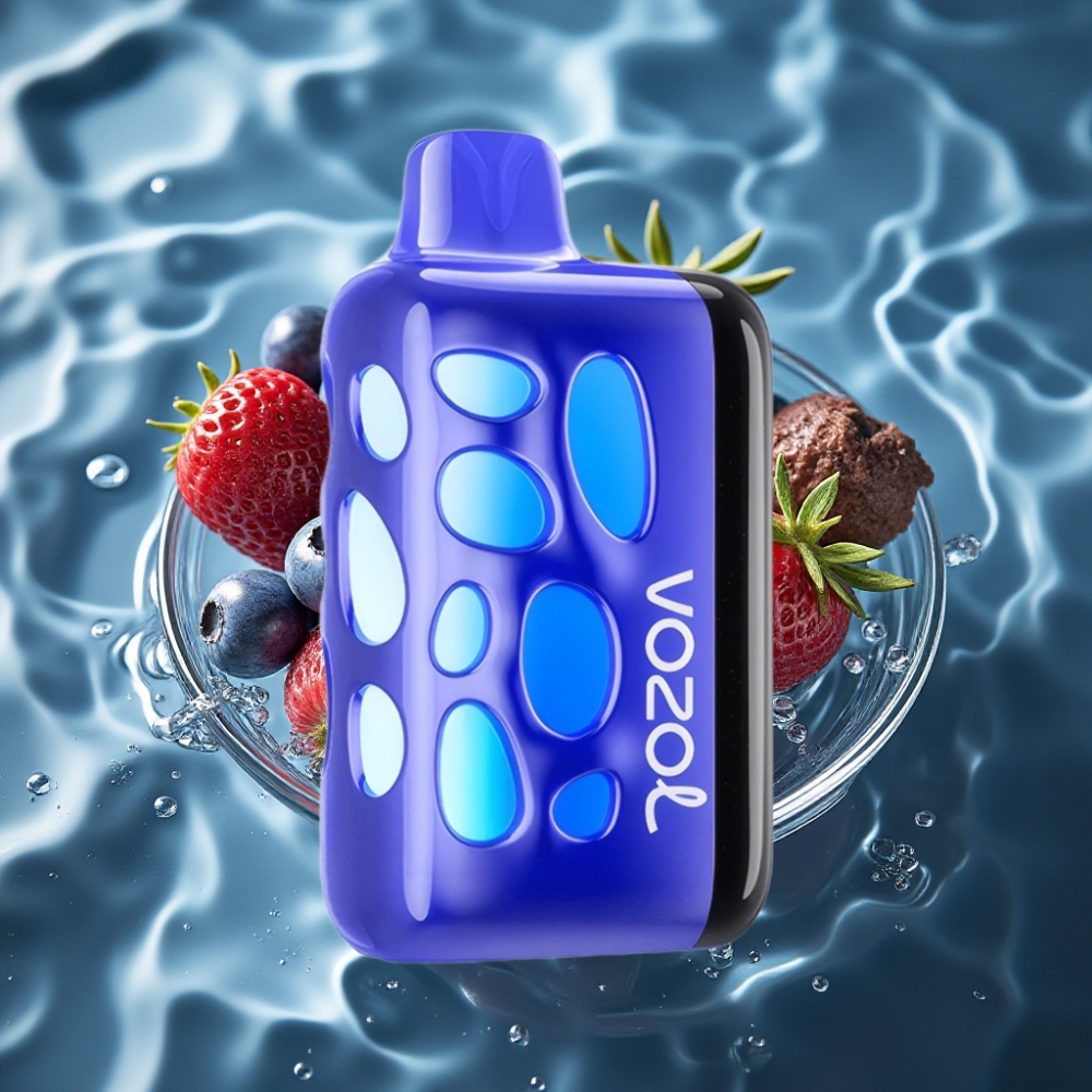 VOZOL RAVE 40000 Disposable Vape Blueberry Ice – Beat-Synced Party Mode, 80% Charged in 20 Mins, 270° Vibrant Glow