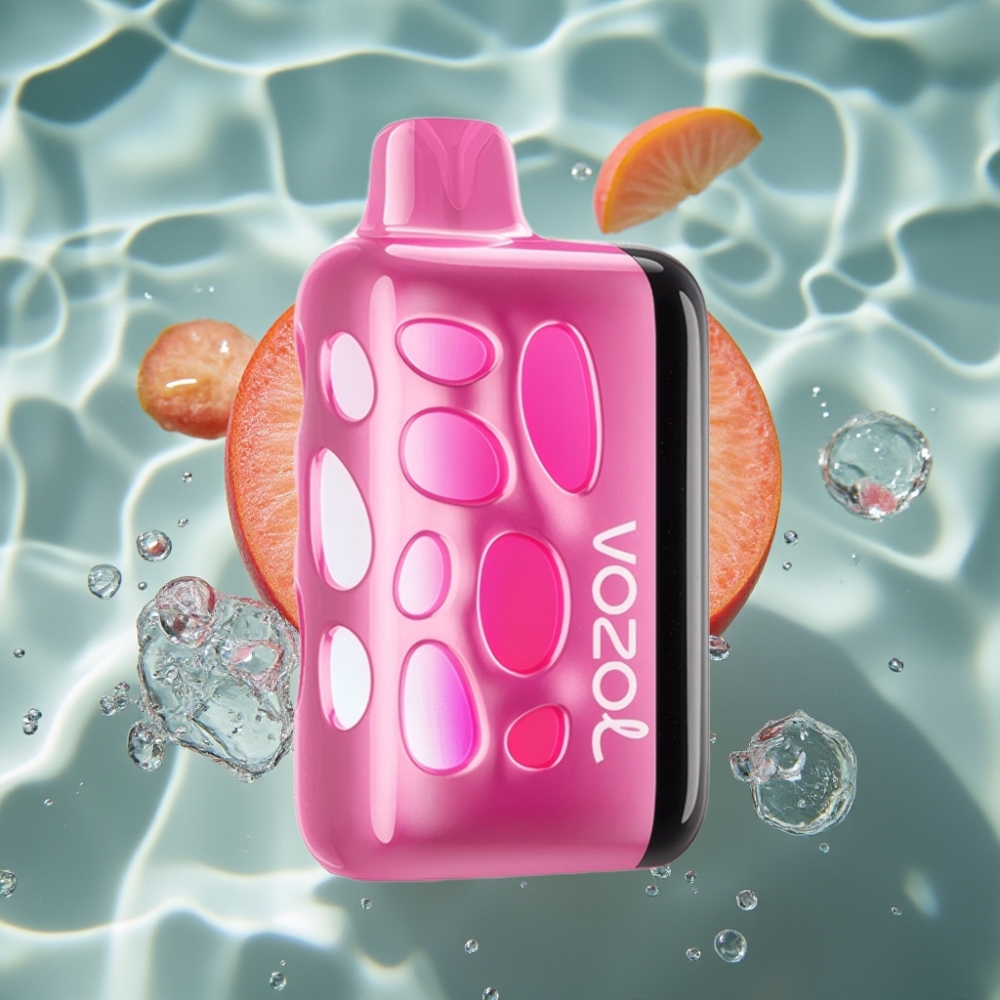 VOZOL RAVE 40000 Disposable Vape Peach Ice – 270° Glow, Beat-Synced Party Mode, 80% Fast Charge